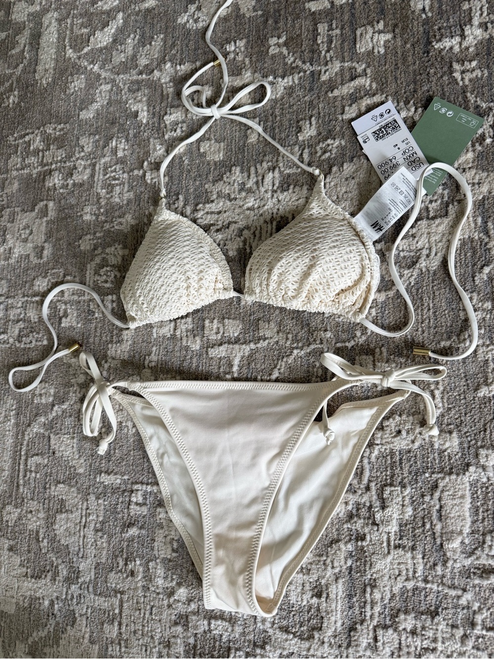 NWT Cream Crochet Triangle Bikini Set - Women Swim